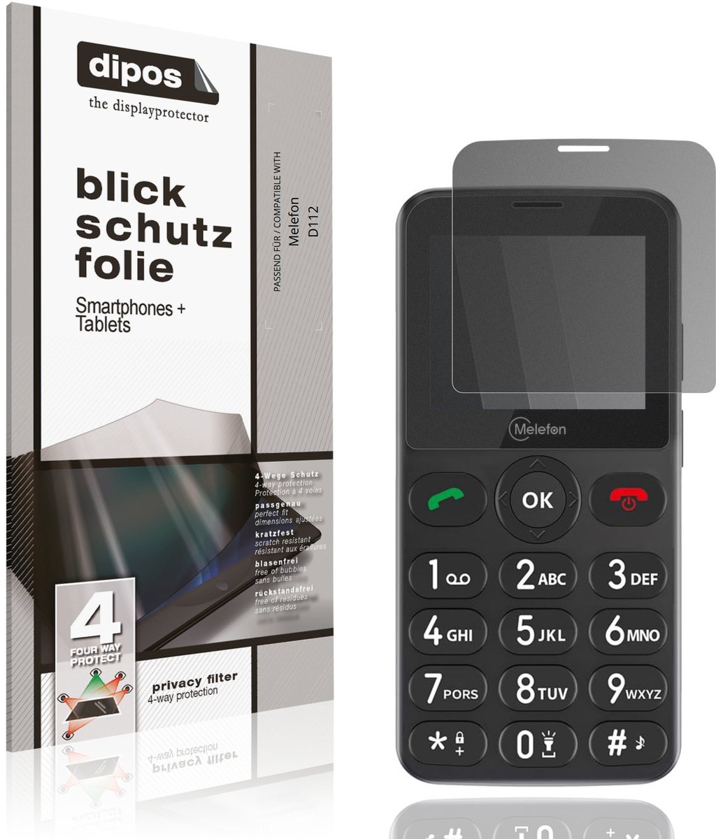 dipos – Matte Privacy Screenprotector geschikt voor Melefon D112 | Anti-Spy Beschermfolie