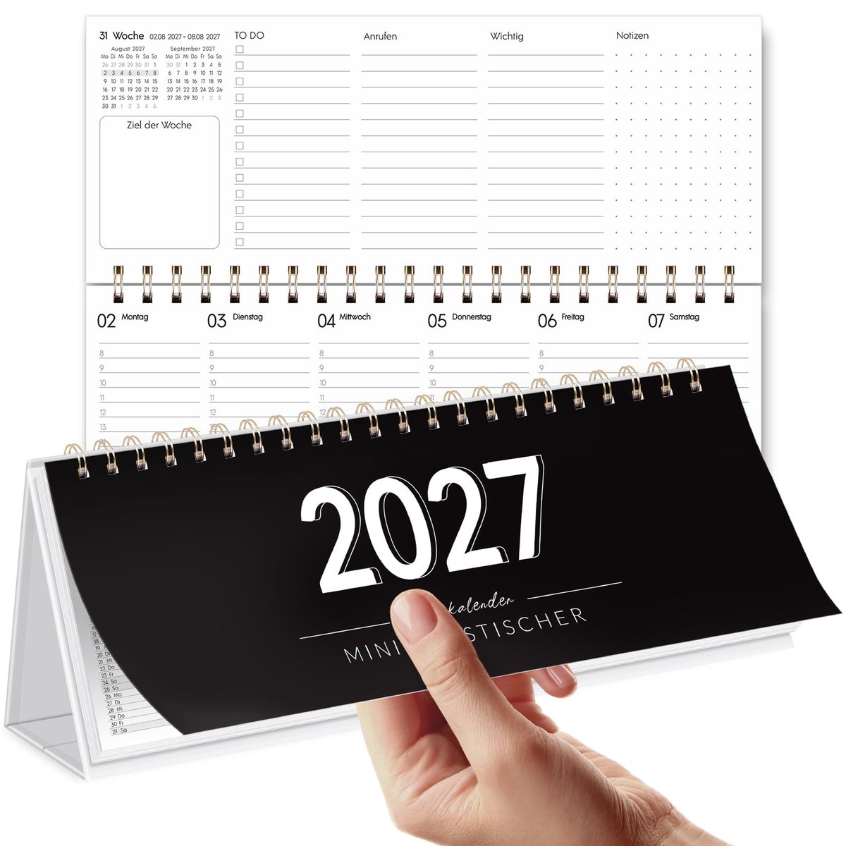 SKYDUE Tafelkalender 2026, liggend, kalender 2025, tafelkalender, weekkalender van juli 2025 tot december 2026 - ShopVlot