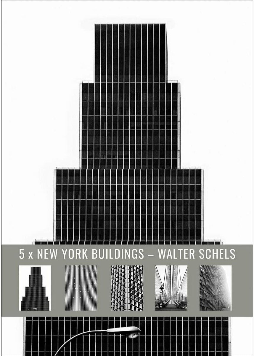 ansichtkaartenset 5 New York gebouwen - set van 11 - illustraties van Walter Schels - perfect voor verzamelaar - ShopVlot