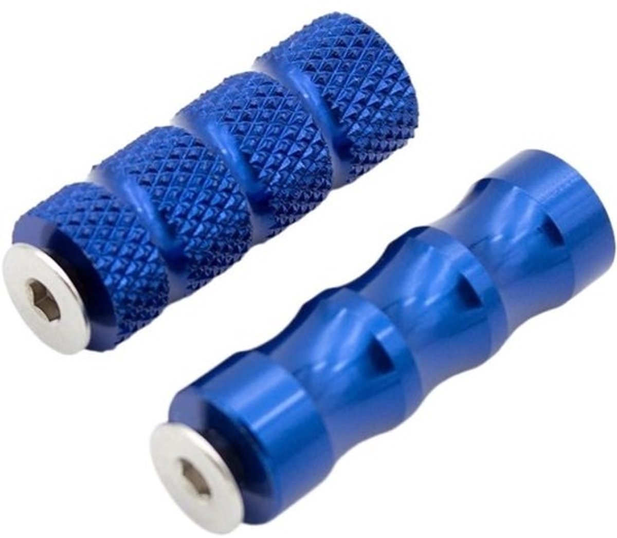 Motorfietsvoetsteunen - Voetsteunen voor motorfietsen - Veilig rijden - Antislip - aluminium - Universele pasvorm - Blauw