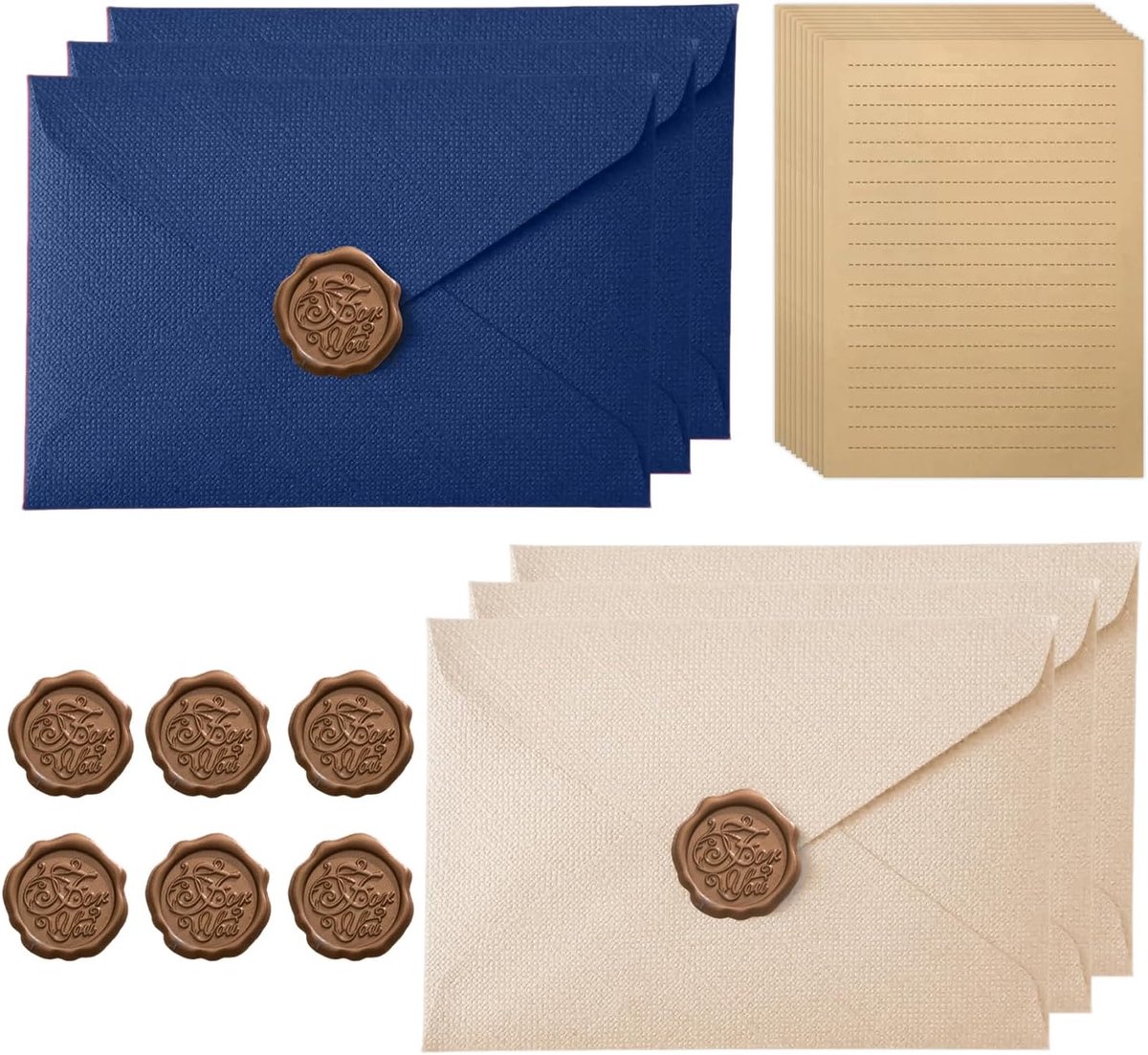 Schrijfpapier Set Vintage - A5 Bladen en Enveloppen - Kraft Papier - Perfect voor Weddenschappen - ShopVlot