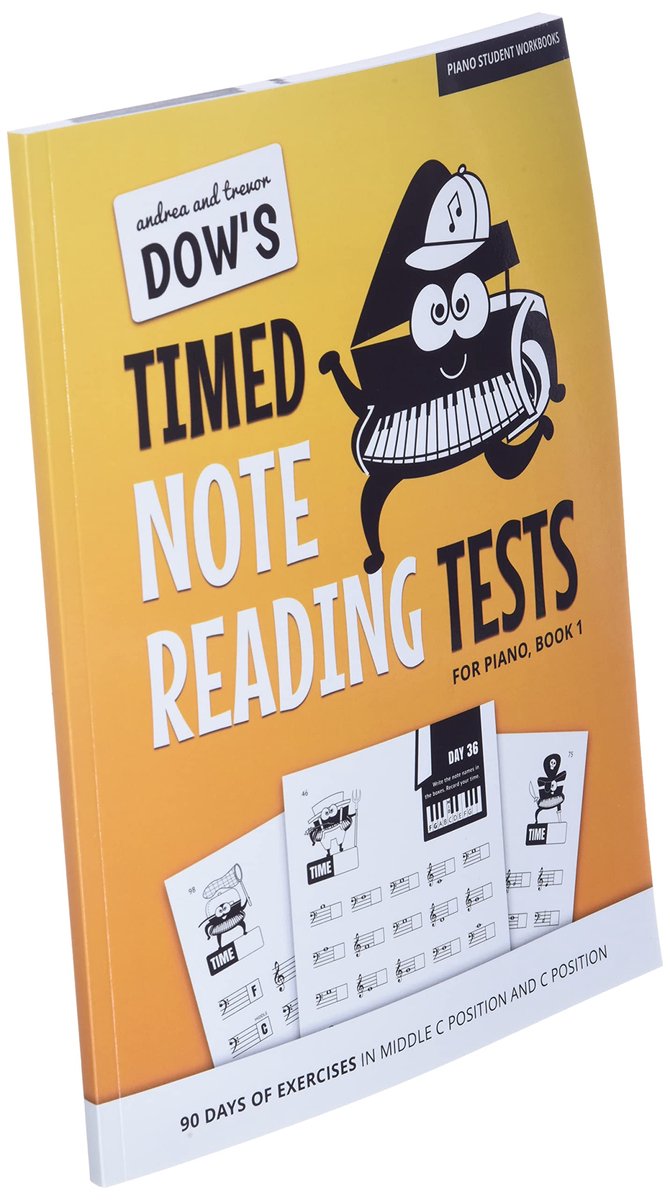 Andrea And Trevor Dow's Timed Note Reading Tests For Piano, Book 1: 90 Days Of Exercises In Middle C Position And C - ShopVlot
