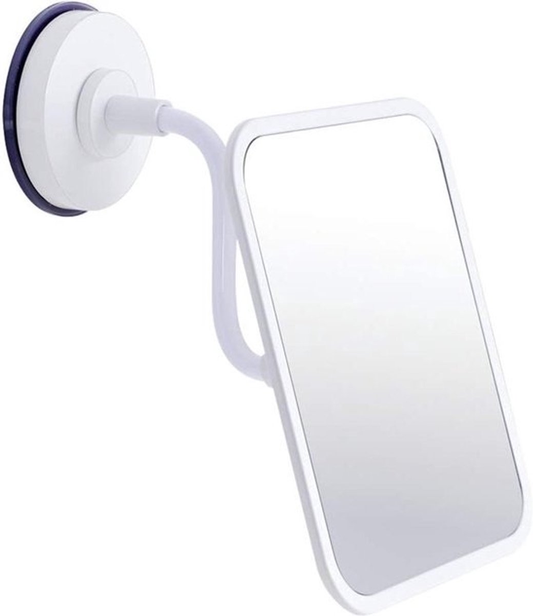 Make-upspiegel - Badkamerspiegel - Voor scheren en make-up - 360 graden draaibaar - 14.8 x 17.8 cm - Wit