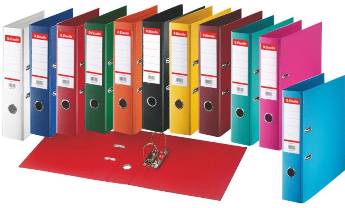 Esselte ordner A4, PP kunststof, geassorteerde kleuren, 75 mm