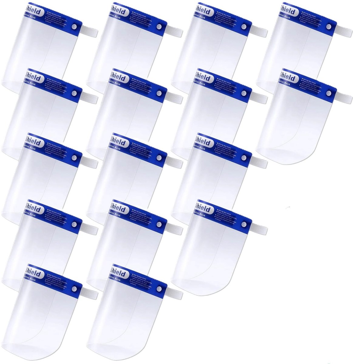 Gezichtsbeschermingsmasker 16 Stuks Transparant Scherm Anti-Spat Veiligheidsmasker Volledige Bescherming Comfortabel - ShopVlot