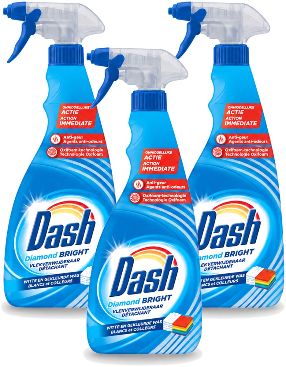 3 x Dash - Vlekverwijderaar - Vloeibaar - Krachtige Reiniging - 750 ml - Voordeelverpakking - 3 stuks