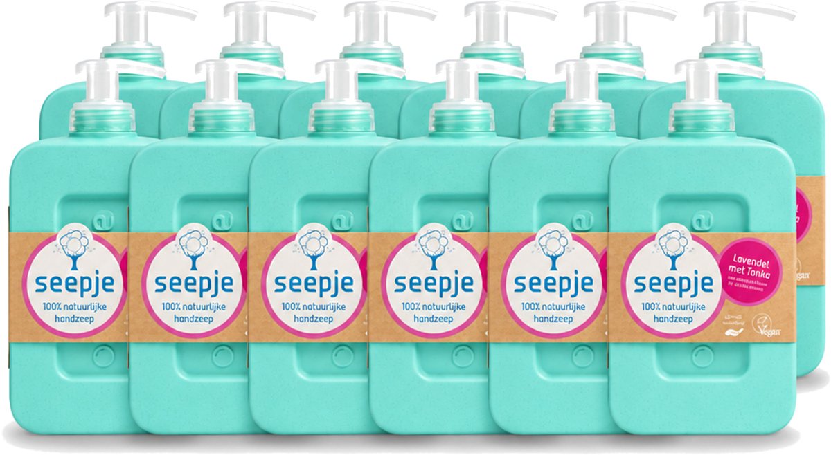 12 x Seepje - Handzeep - Zachte Geur - Lavendel met Tonka - 300 ml - Voordeelverpakking - 12 stuks