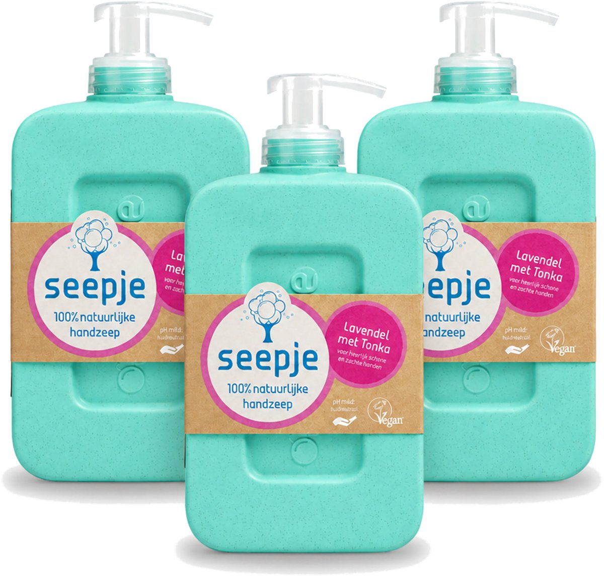 3 x Seepje - Handzeep - Zachte Geur - Lavendel met Tonka - 300 ml - Voordeelverpakking - 3 stuks