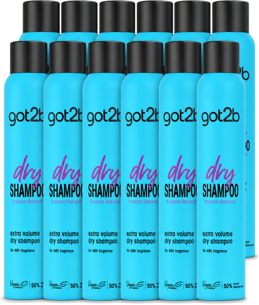 12 x Got2B - Droogshampoo - Fresh & Fabulous Volume - 200 ml - Voordeelverpakking - 12 stuks