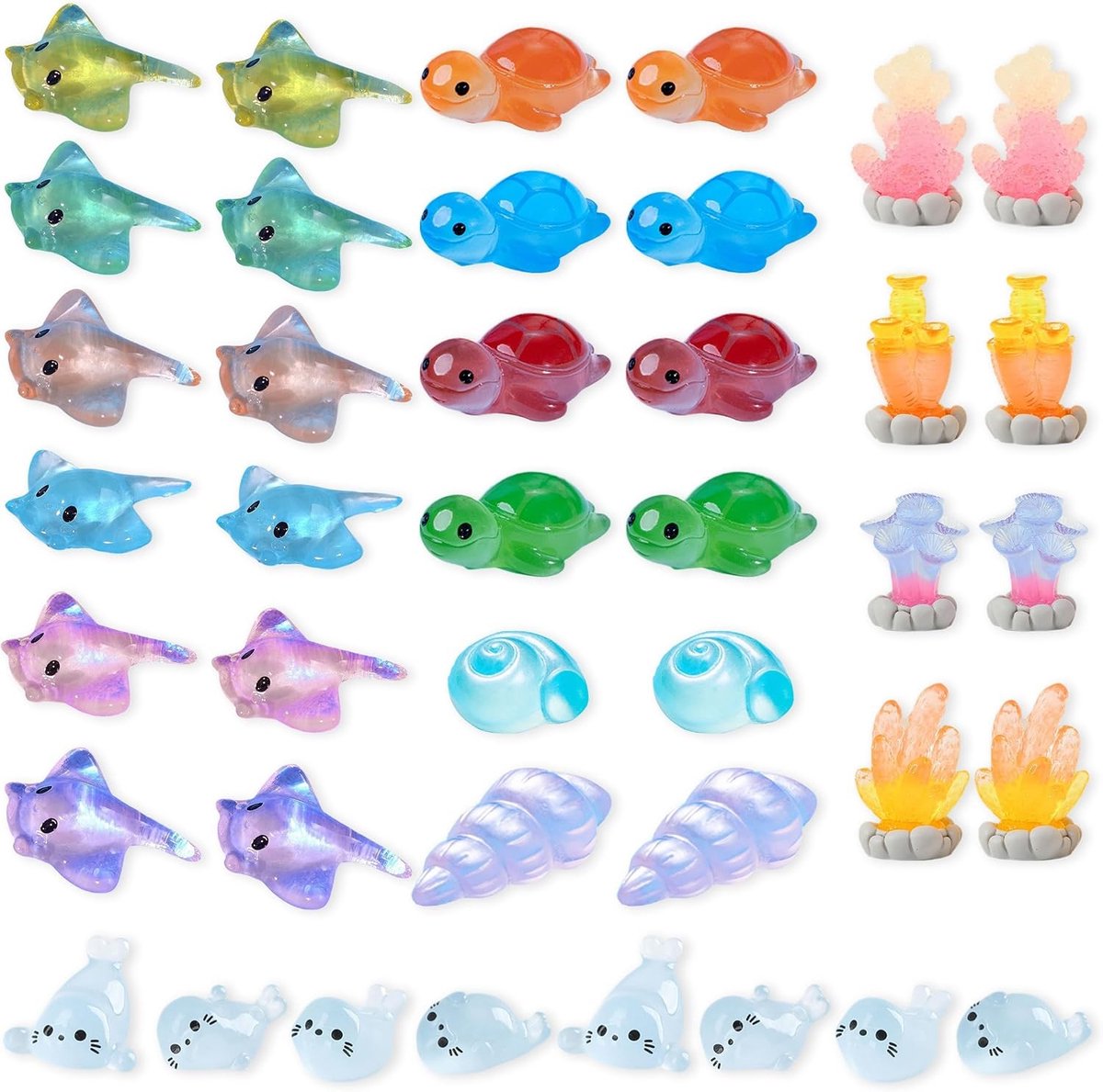 Miniatuur Oceaanfiguren voor Tuin en Aquarium - 40 Stuks Hars Dieren voor Decoratie en Planten