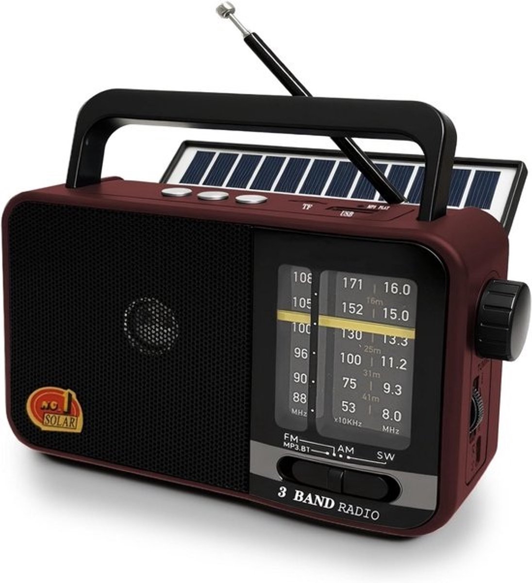Solar-noodradio - Opwindbare radio - Draagbare radio - Compact
