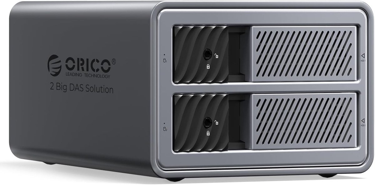 Aluminium RAID Behuizing voor 2 Hard Drives, USB 3.0 Docking Station voor 3.5 Inch HDD, Ondersteunt RAID 0/1 en Tot 44TB Opslagcapaciteit