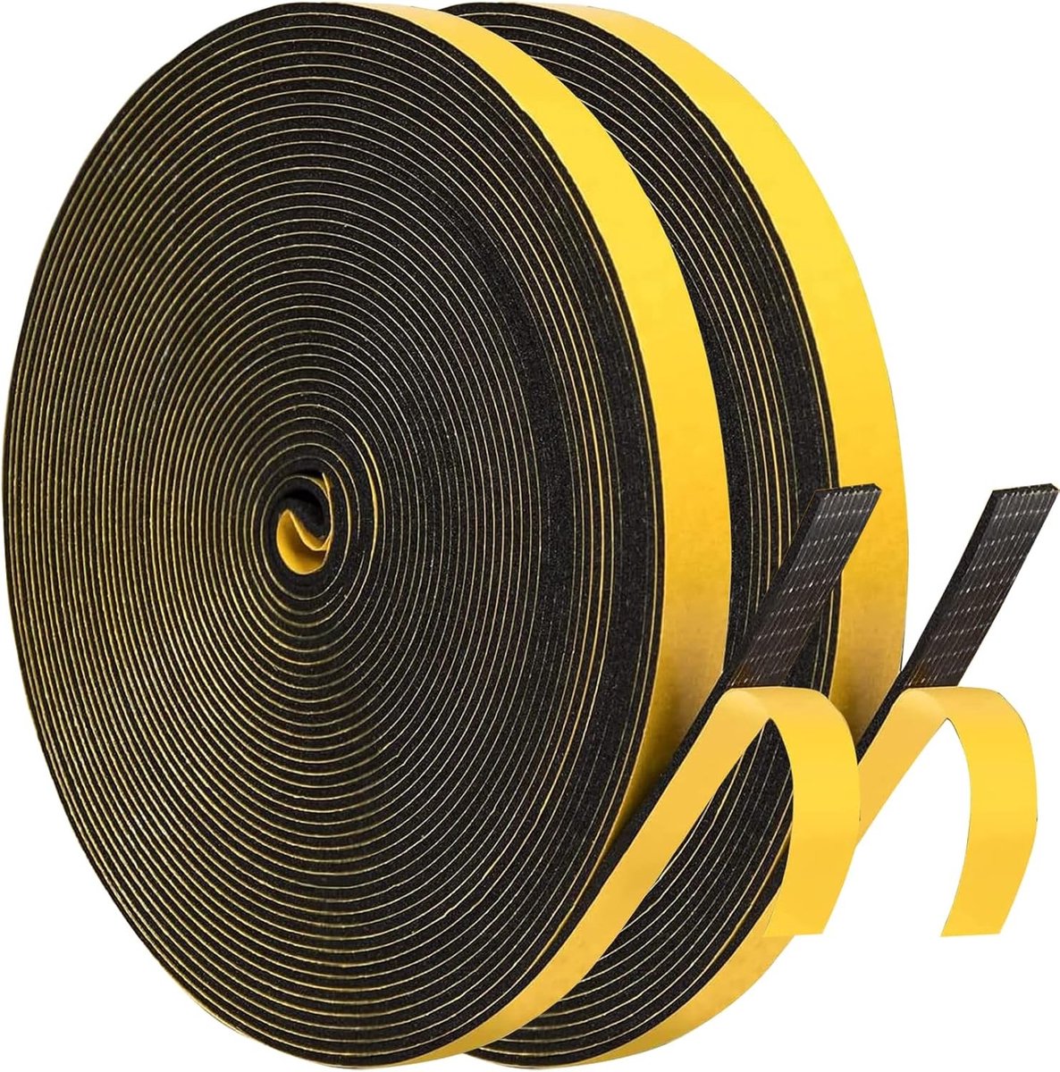 Zelfklevende Sealing Tape voor Deuren en Ramen, 6mm x 1.5mm x 20m, Geluidsisolatie, Waterdicht en Stofdicht, Ideaal tegen Koude Tocht