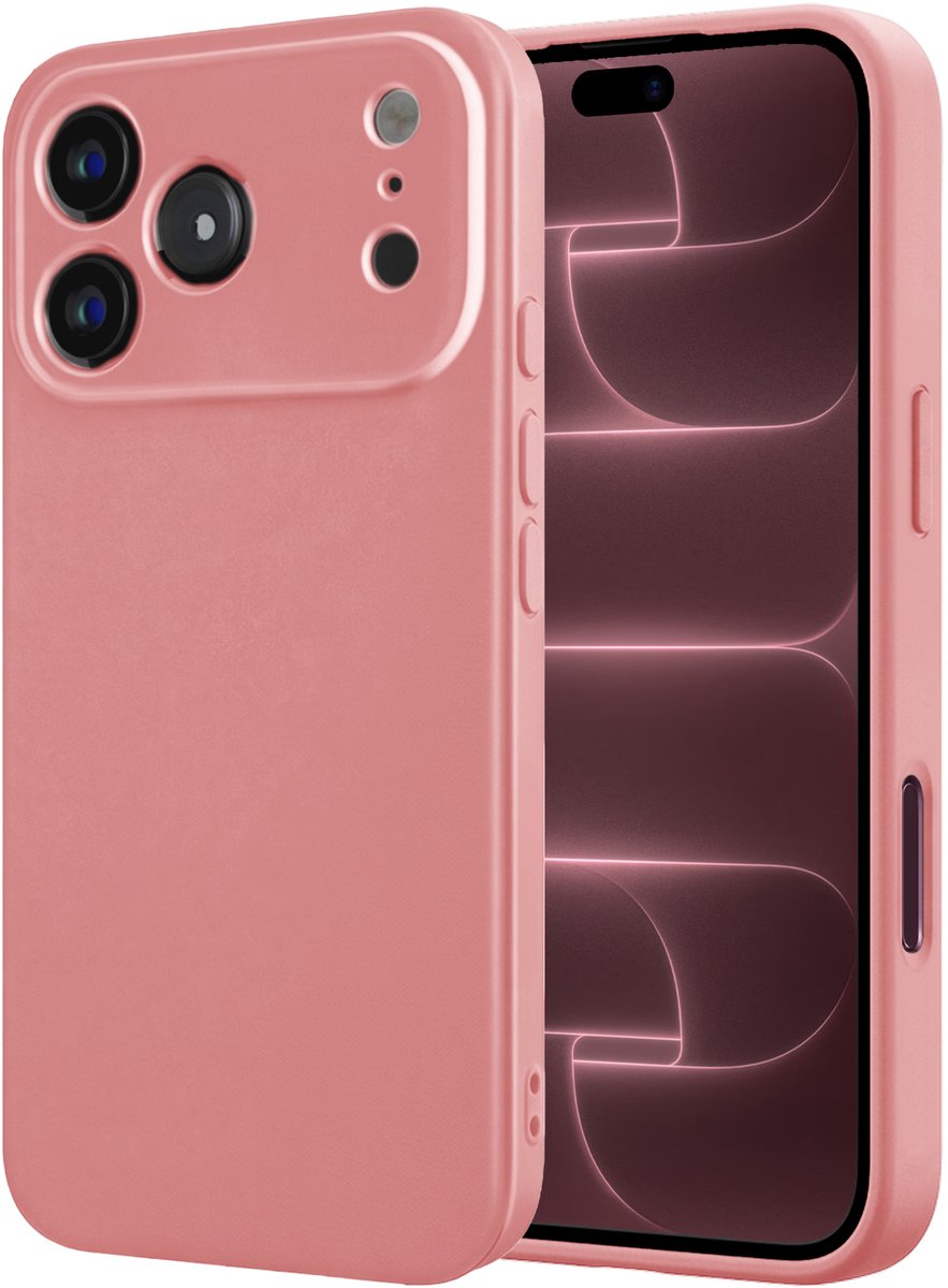 Hoesje - Geschikt voor Apple iPhone 18 Pro Max - Sterk & Shockproof - Hoes Cover - Siliconen Case - Lichtroze