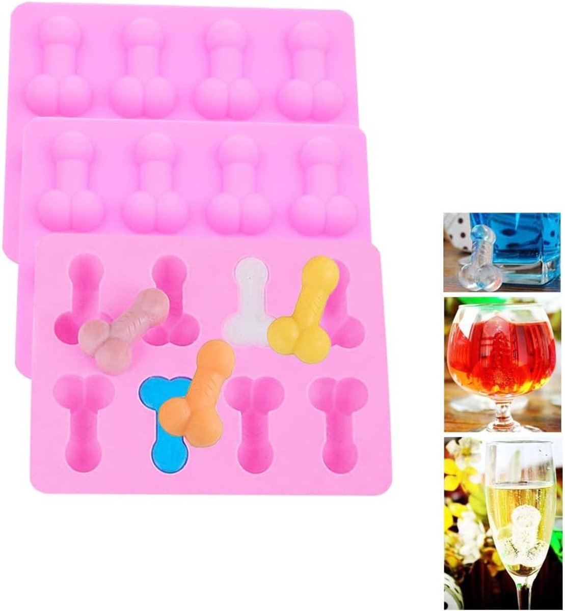Reusable Silicone Shape Cake Mould, Ice Cream Mould, Birthday DIY Mould & Jello Mold for Bachelorette Pecker Party - ShopVlot