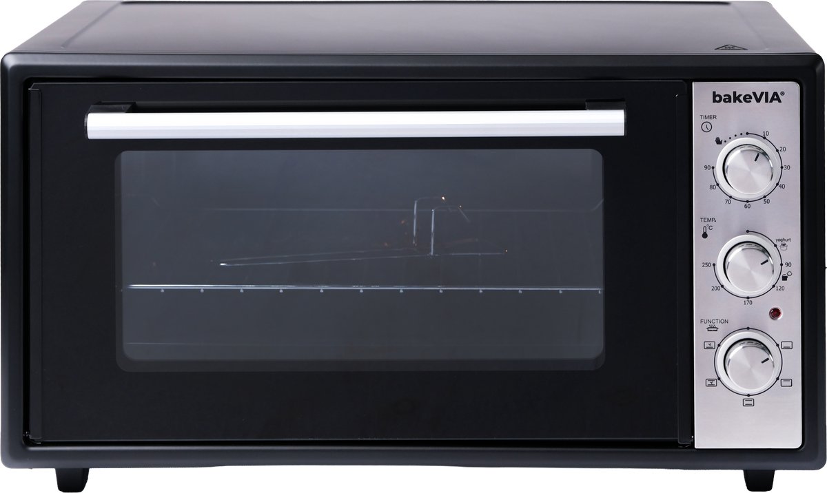 bakeVIA Series 2 - Mini Oven 45 Liter - Hetelucht - Zwart/RVS