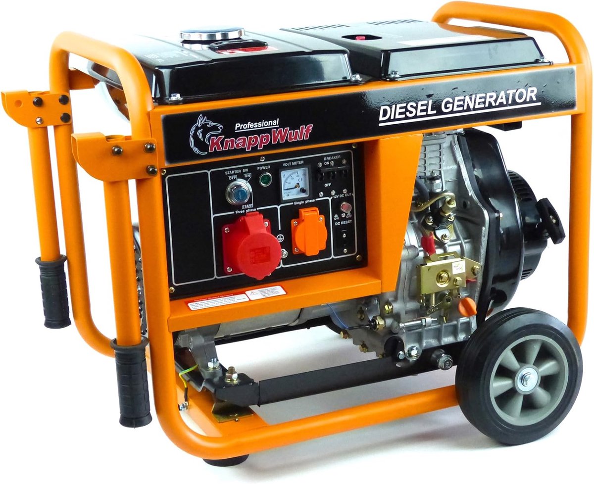 Generator 5000W met elektrische starter en transportwielen | Industrohome