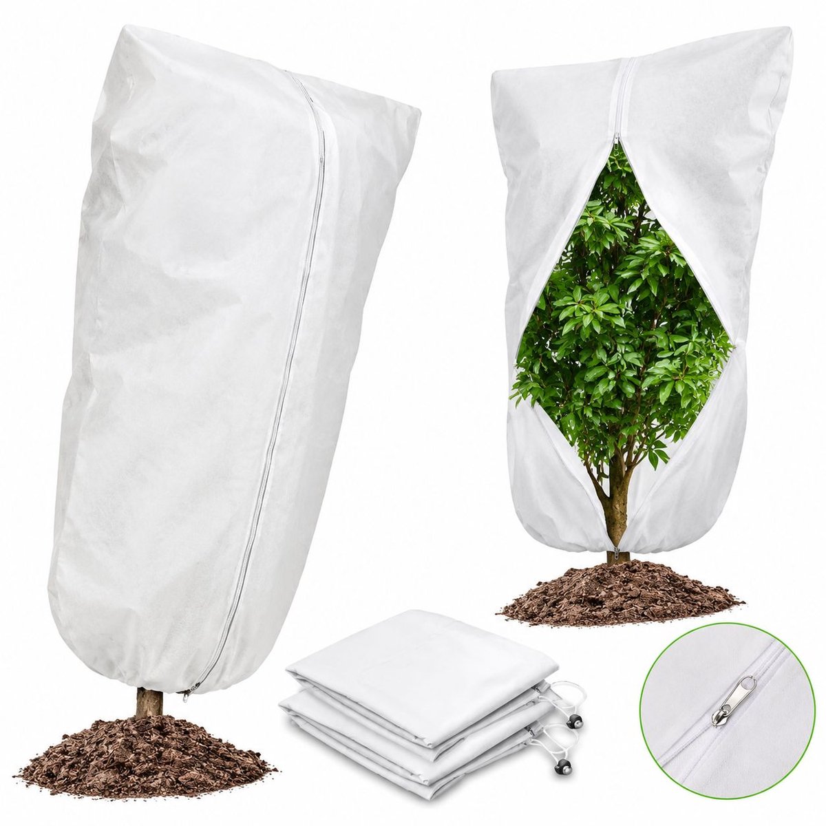 VHV - Plantenhoes - 2 stuks - 180 cm - Wit - Winterhoes - Duurzaam - Winterplantenbedekking - voor buitenplant koude weer beschermer