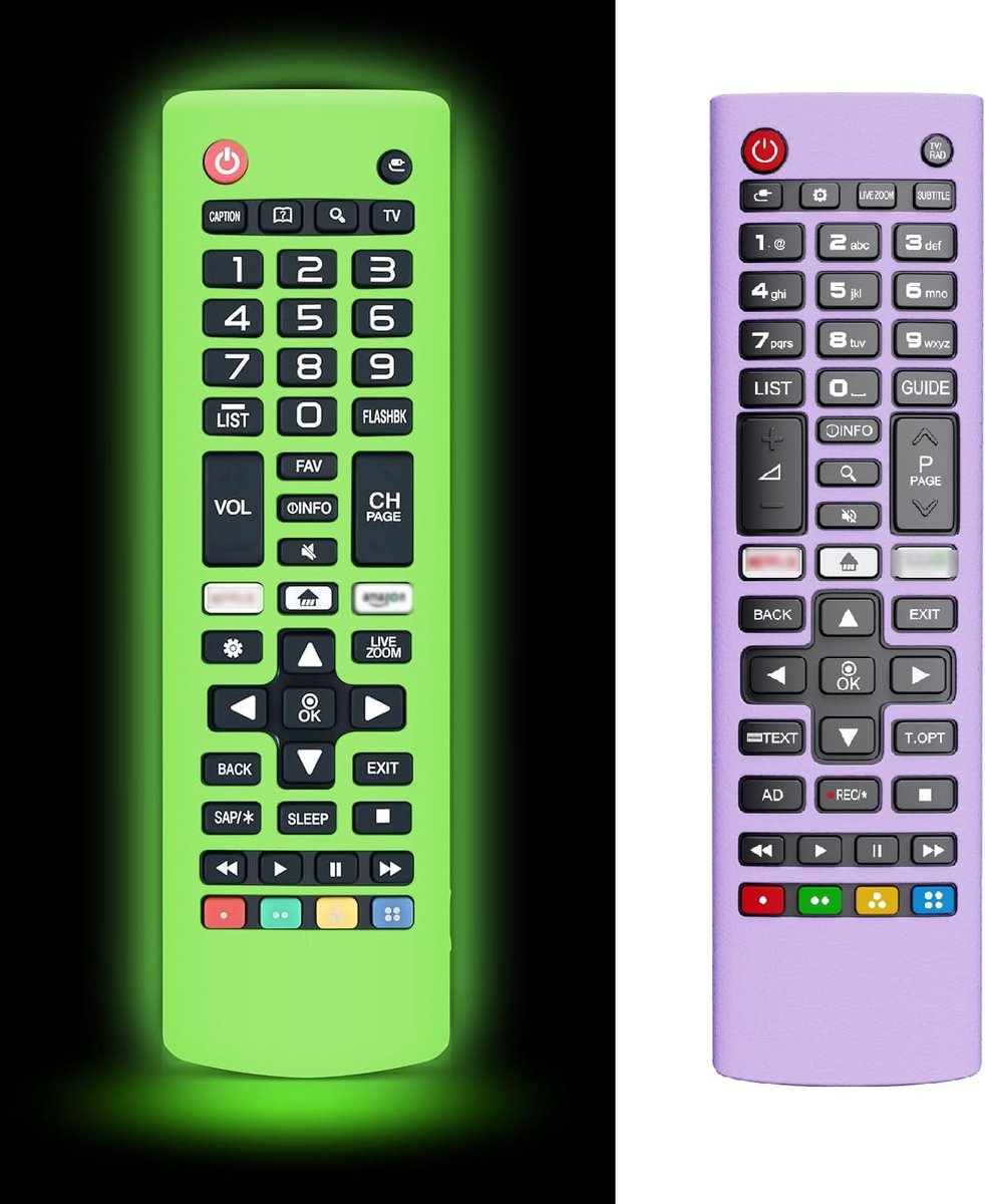 Siliconen beschermhoes afstandsbediening - 2 stuks - lichtgroen en lichtpaars - optimale bescherming en grip - ShopVlot