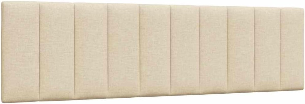 Hoofdeinde kussen crème 180 cm polyester stof gevuld met PP-vezels, met ritssluiting en bevestigingsriemen.
