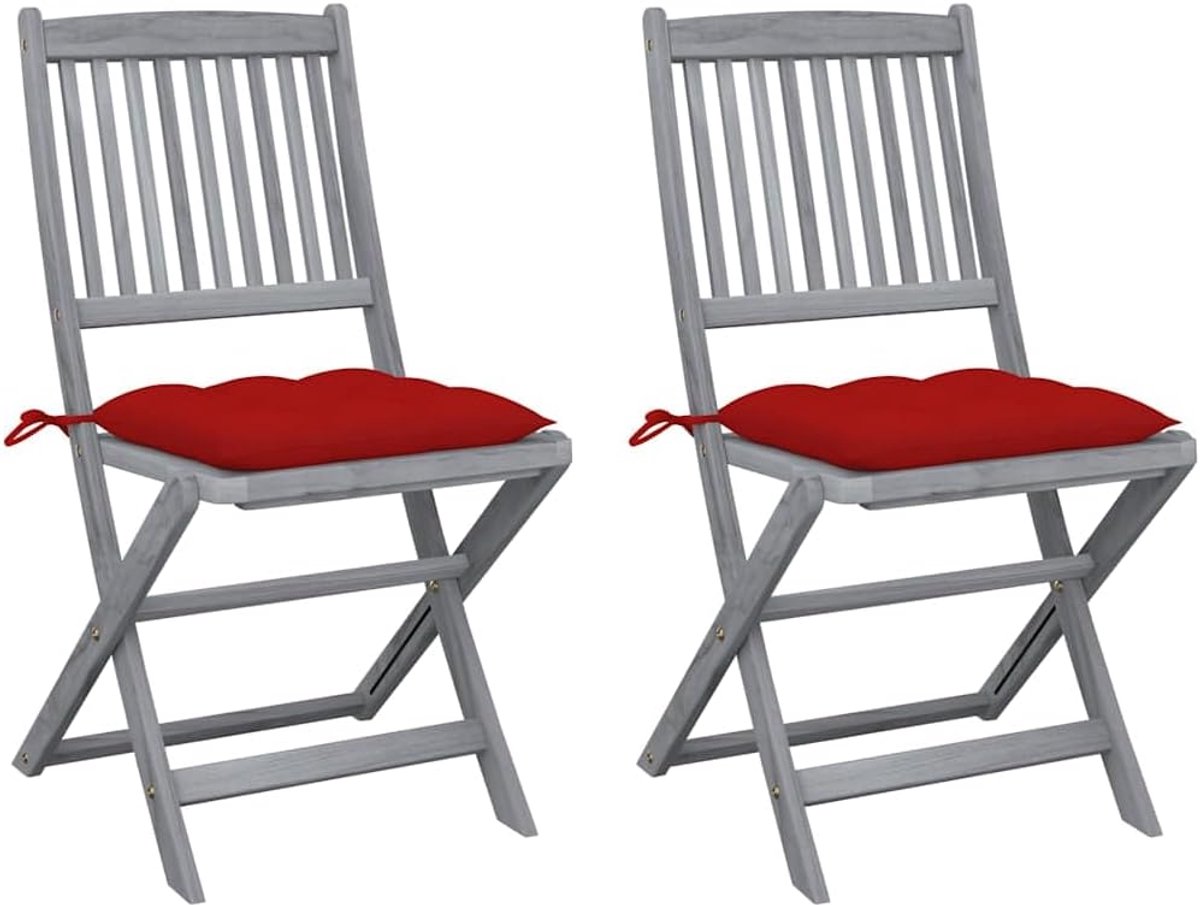 Acaciahout 2 stuks met kussen