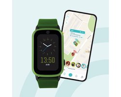 One2track Connect UP groen | GPS horloge voor kinderen | Bekijk de locatie van je kind. Stel veilige zones in. En videobellen met de leukste smartwatch voor kinderen