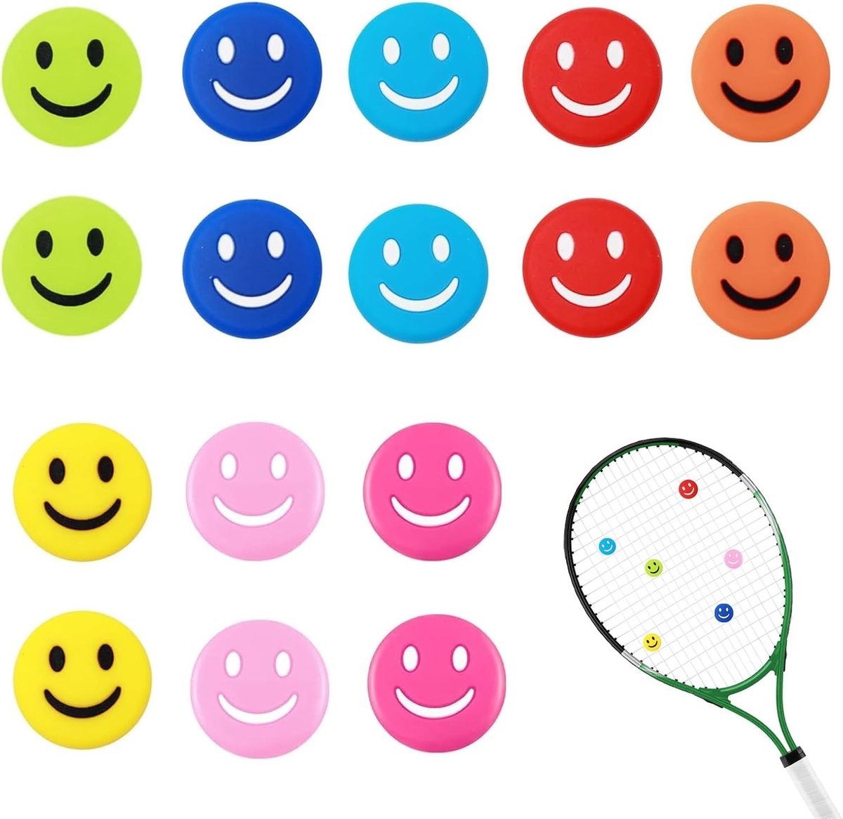 16 Stuks Tennis Racket Vibration Dempers - Silicone String Stoppers en Accessoires voor Tennis Rackets, Anti-vibratie Oplossingen