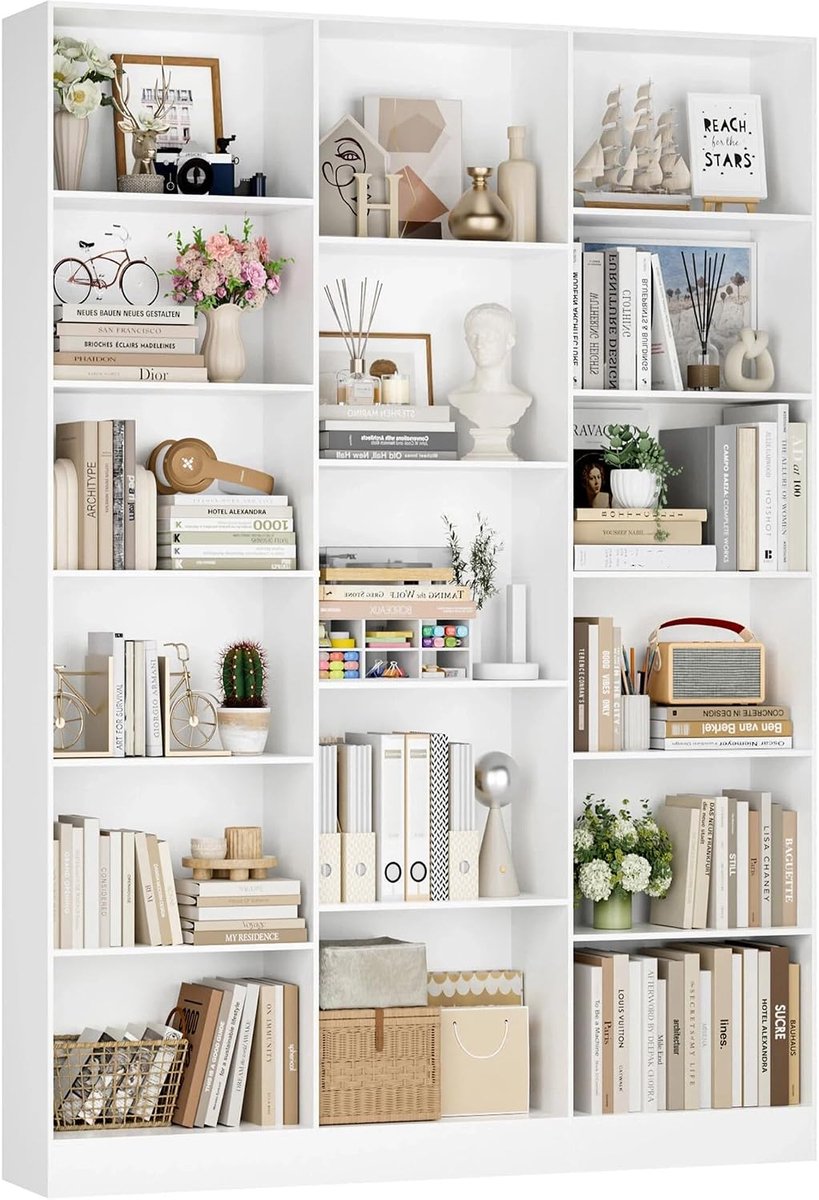 Boekenkast met 17 compartimenten 149 x 23,5 x 188 cm - Industrohome