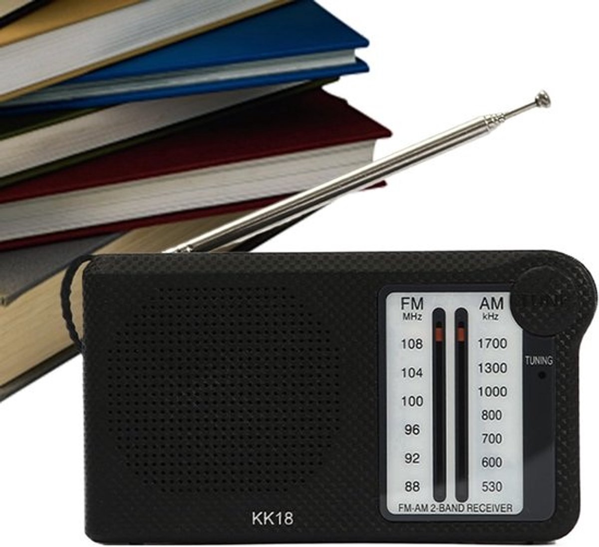 Draagbare FM-radio - zakradio - luidspreker - voor muziek luisteren buiten - stabiele AM/FM-ontvangst - 12 cm - zwart