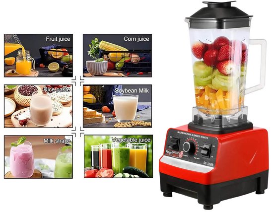 Zerova Blender - Soepmaker - Smoothie maker - 4 Snelheden - Krachtig 2000W - RVS Messen voor IJs, Sap en Voedselverwerking van Zerova — afbeelding 5