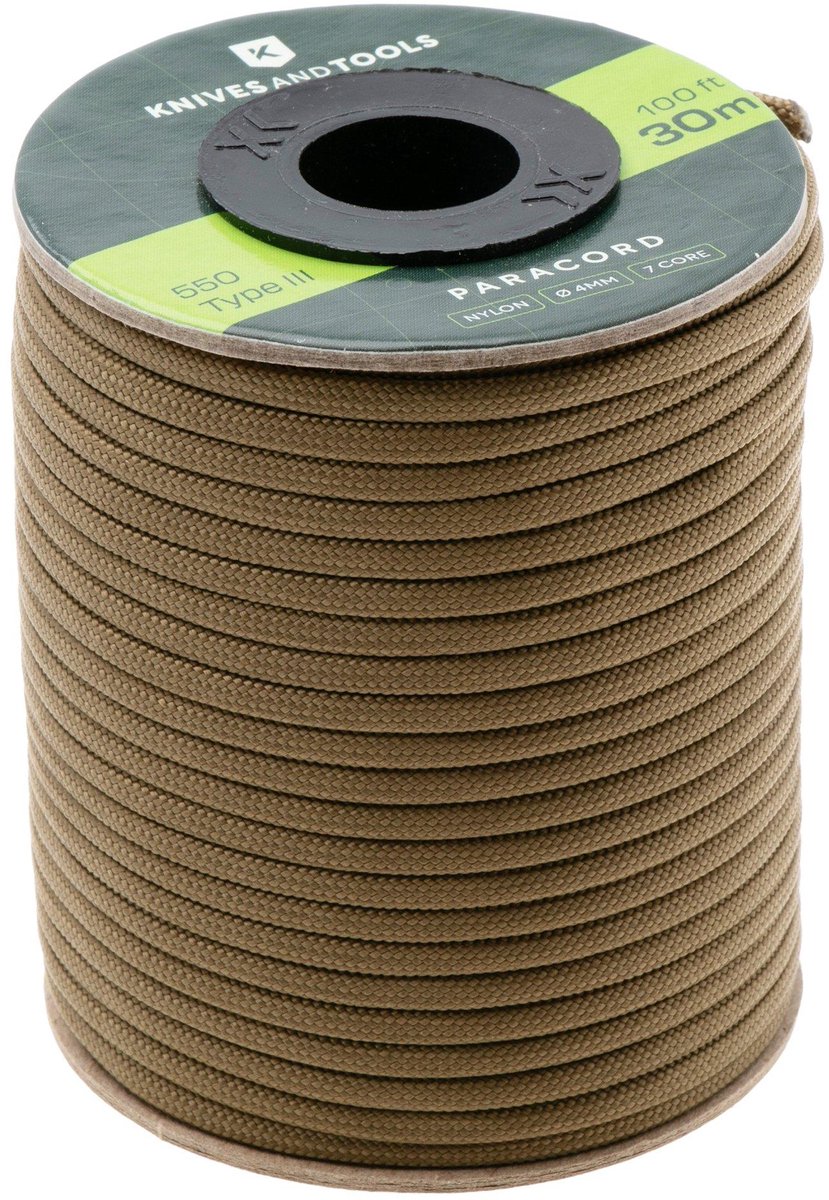 Knivesandtools 550 Paracord Type III - 30m Coyote Brown