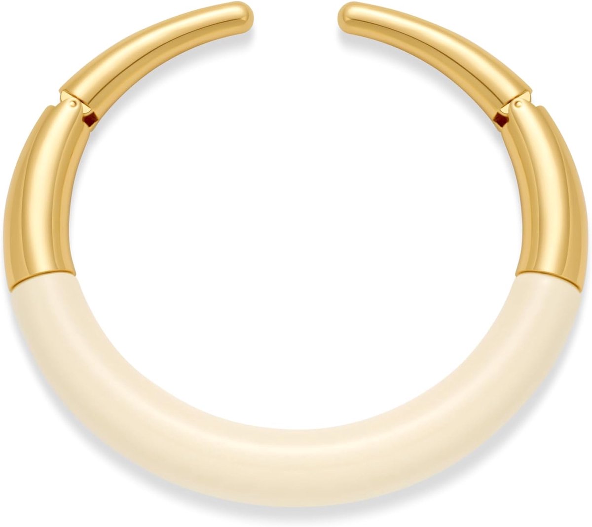 WOWORAMA Chunky Choker Collar Necklace for Women Gold Silver Teardrop Choker Necklaces Spring Open Cuff Collar Metal - ShopVlot