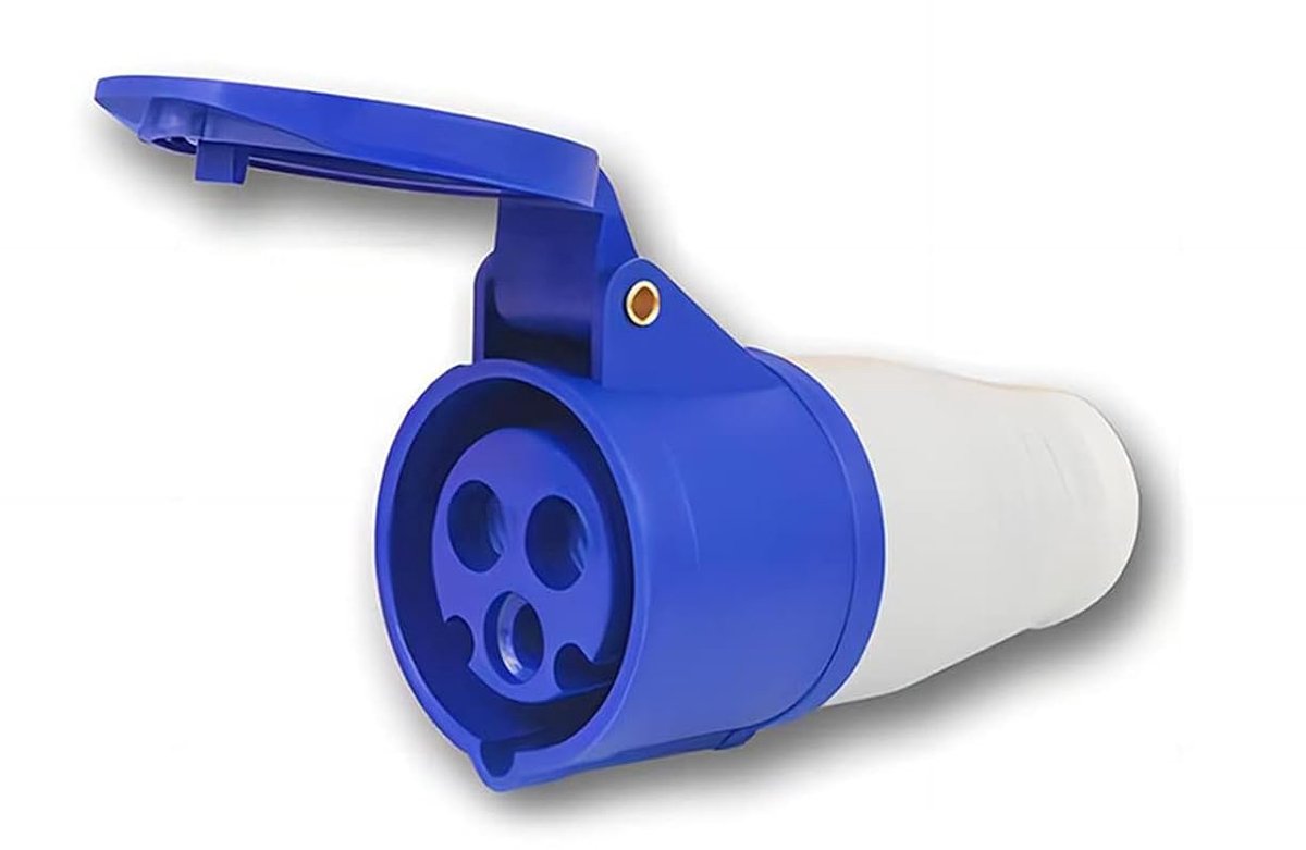 Industrial Socket Blue Movable 3-Pin IP44 16A 240V Replacement Socket for Motorhome Caravan Industry - ShopVlot