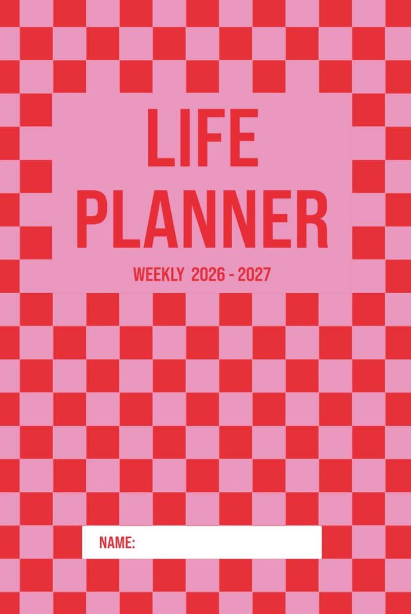2026 – 2027 Weekly Life Planner: Pink & Red, 6 x 9 Hardback Weekly Diary & Personal Organiser with Meal Planning - ShopVlot