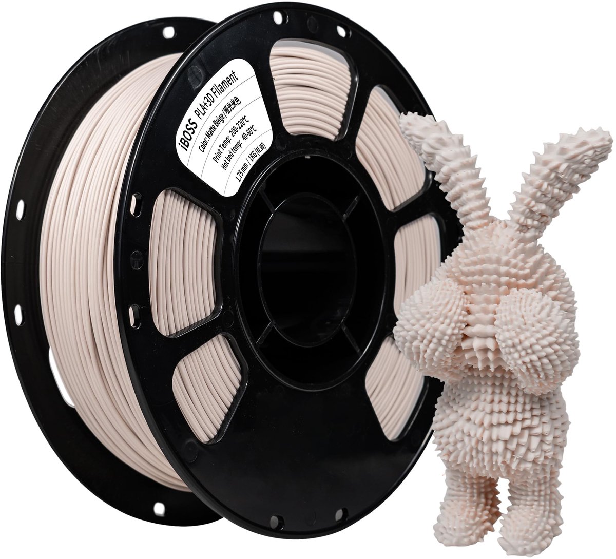iBOSS mat PLA + filament 1,75 mm, PLA basis 3D-printerfilament, maatnauwkeurigheid +/-0,02 mm, 1 kg (2,2 pond) mat - ShopVlot