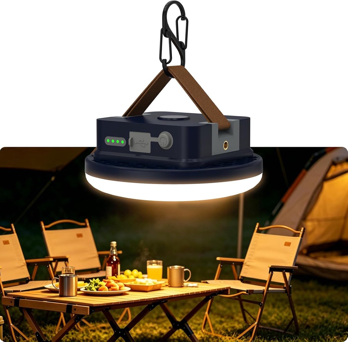 12000 mAh camping lamp, rechargeable, stepless dimming function (40 W) - ShopVlot