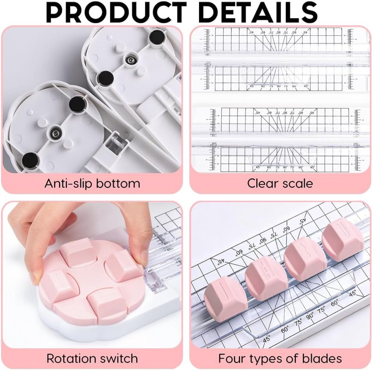 YGCHEN 4-in-1 paper cutter, professional roll cutter, 4 different cutters for precise cutting and folding of paper and - ShopVlot