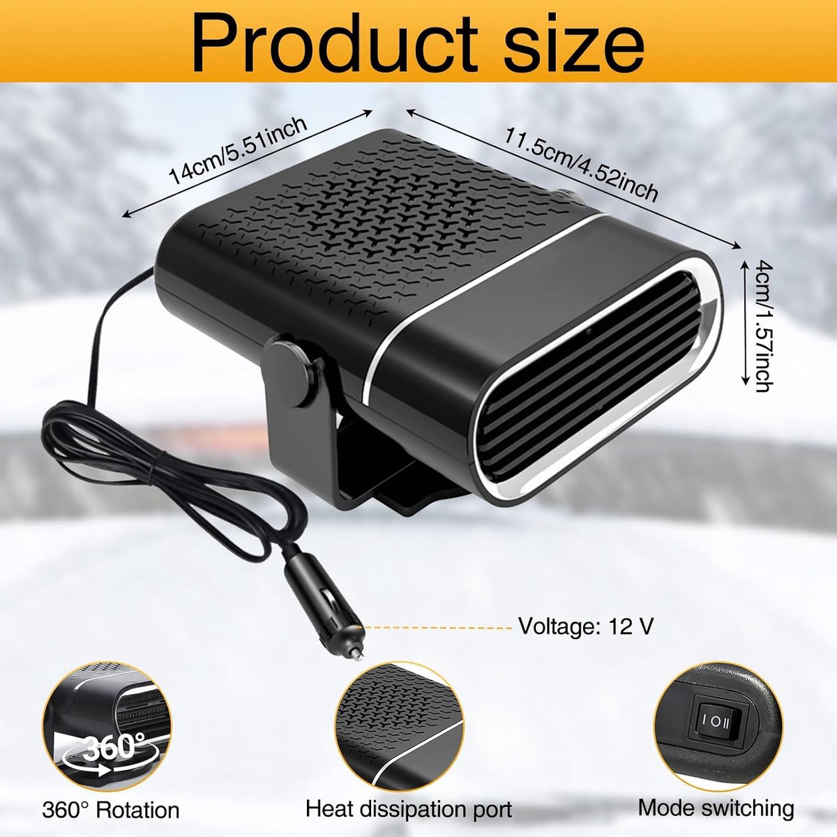 Car Heater, 150 W, 12 V Portable Car Heater, 2-in-1 Multifunctional Car Heater, Floor Heater, Floor Heater, for All - ShopVlot