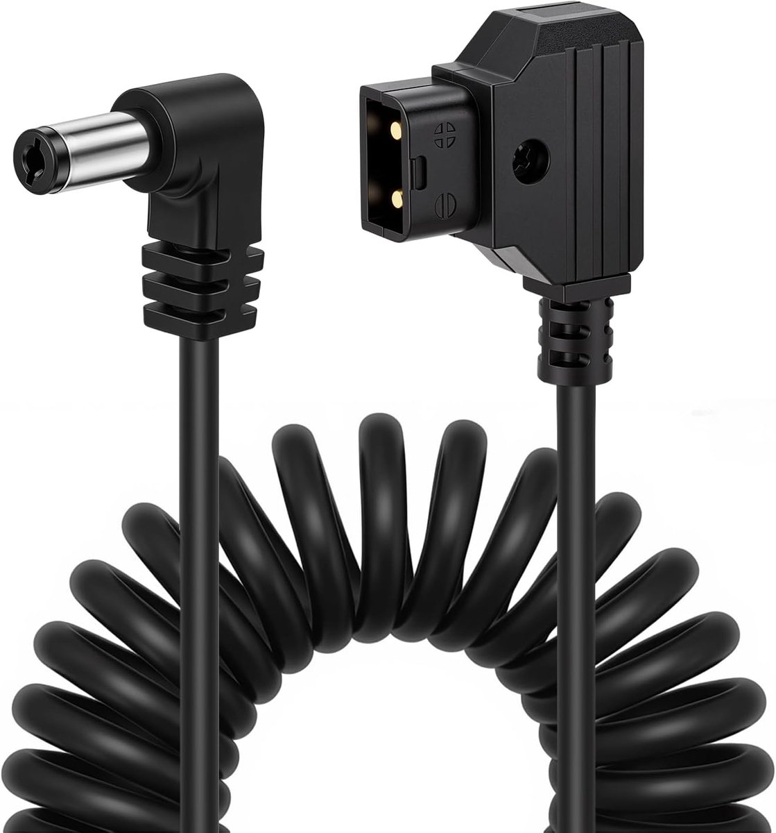 Power Tap D Tap to 2.1 DC 12v Cable for KiPRO LCD Monitors Lectrosonic Atomos Shogun Inferno (elbow 2.1DC) - ShopVlot
