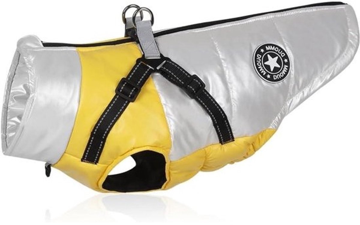 Warme hondenjas - Hondenwinterjas - hondenkleding - Voor het uitlaten van honden - Waterdicht - winddicht - XL - Geel