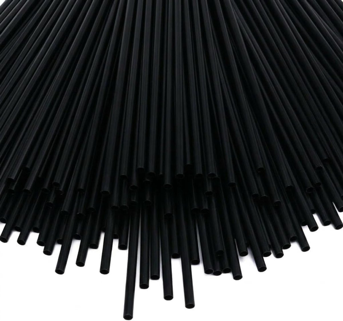 SnelShoppen - Zwarte herbruikbare plastic rietjes - Slanke stijl, duurzaam en lichtgewicht - Perfect voor thuis, kantoor, feest, camping en meer - Set