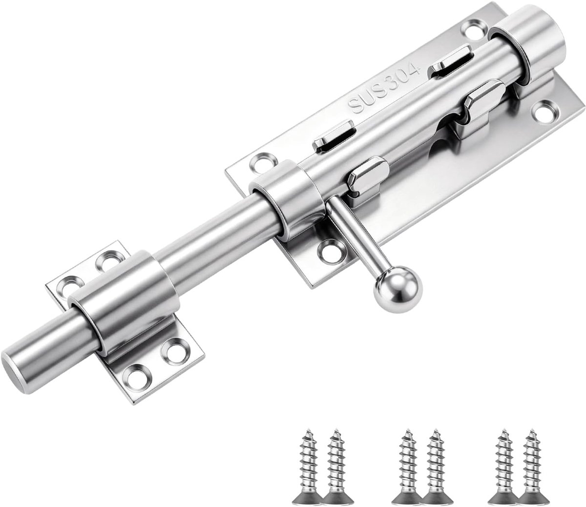 IGXX 20cm schuifpoortgrendel, afsluitbaar, 304 roestvast staal, voor poorten - ShopVlot