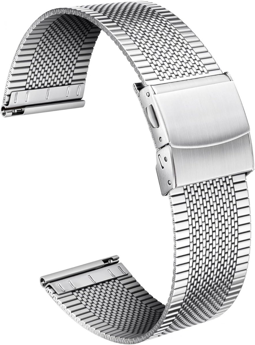 BINLUN Stainless Steel Mesh Watch Straps 12mm 14mm 16mm 18mm 20mm 22mm Ultra-thin Quick Replacement Metal Watch Straps - ShopVlot