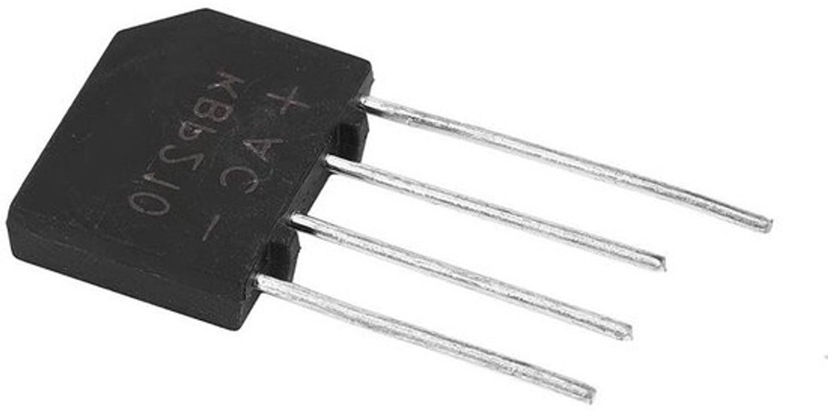 Gelijkrichterbrug - Diodebrug - Voor elektronicaprojecten - 1000 V, 2 A - 4 x 3 x 1 cm