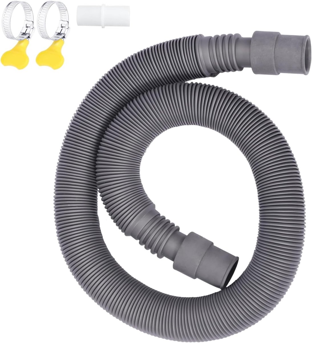 Afvoerslang voor Wasmachine - Universele 3M Uitschuifbare Slang met 1x20mm Adapter en 2 Klemmen, Geschikt voor Afvoer van Vaatwasser en Wasruimte