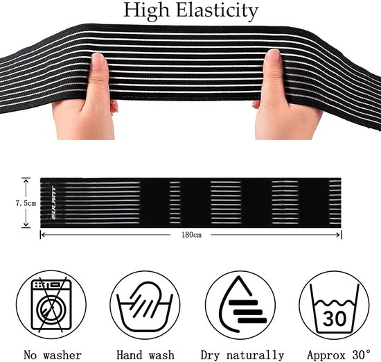 Elastische Compressiebandage 180cm voor Elleboog, Knie, Enkel en Bovenbeen - Ondersteuning voor Sport en Herstel — afbeelding 3