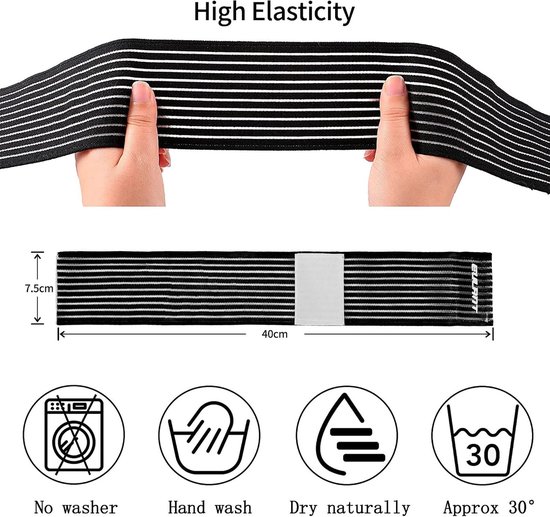 Elastische Compressiebandage 40 cm, Verstelbare Hand- en Enkelsteun, Ideaal voor Kinderen en Volwassenen — afbeelding 3
