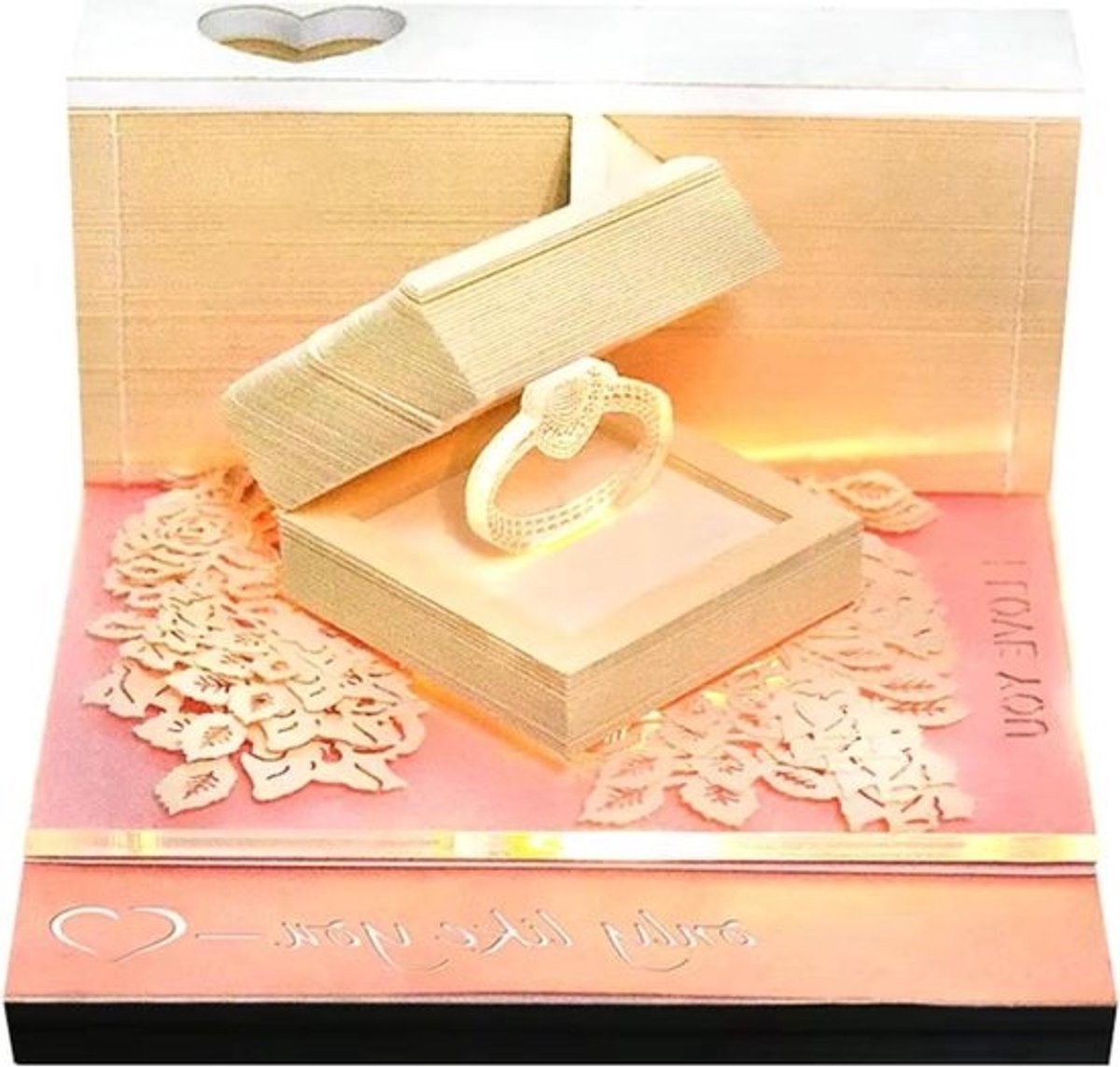3D-memoblok - Kladblok met papieren sculptuur - Kantooraccessoire en decoratie - Unieke vormgeving - 9x9x5 cm - Multi