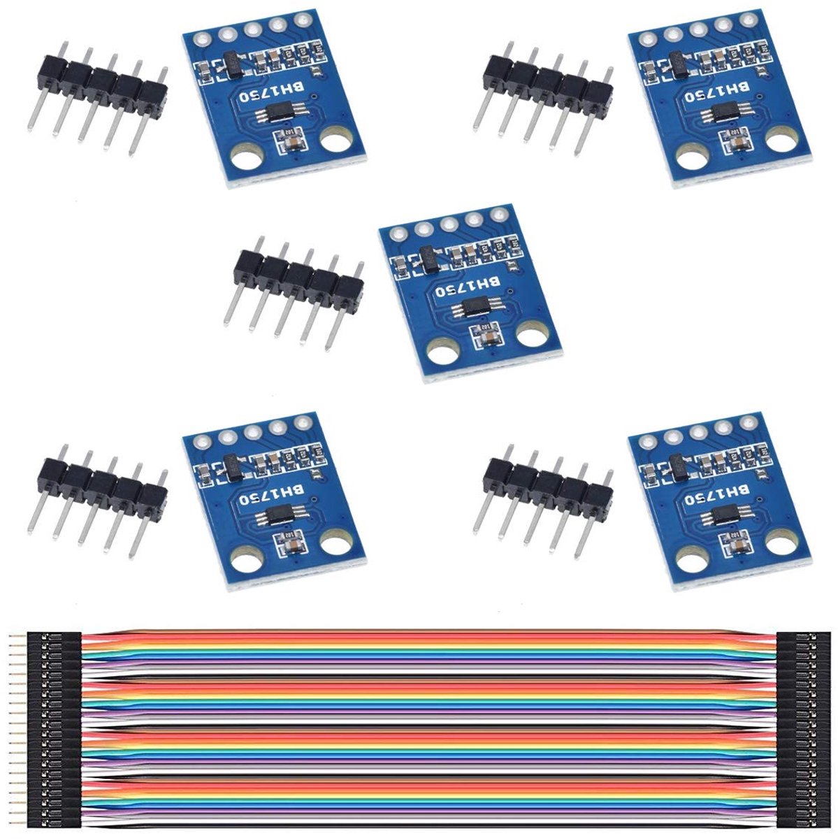 5PCS GY-302 Light Intensity Sensor Module BH1750FVI BH1750 3V-5V For Arduino AVR with Dupont Cable 30Pin - ShopVlot
