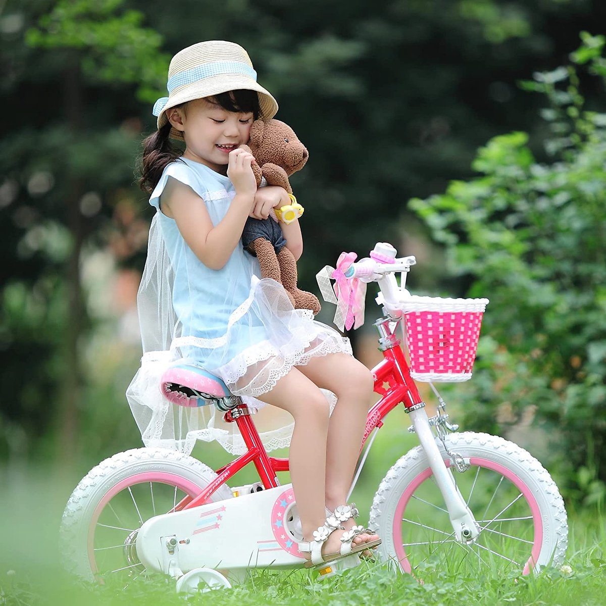 Royal Baby Girls Stargirl Kinderfiets, roze, 12 inch met steunwielen, terugtraprem - ShopVlot